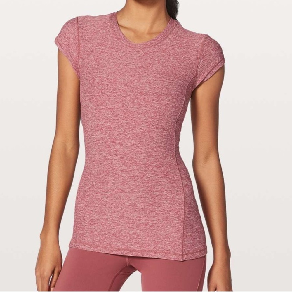 Lululemon Time To Sweat Short Sleeve Tee In Heathered So Merlot Size 6
